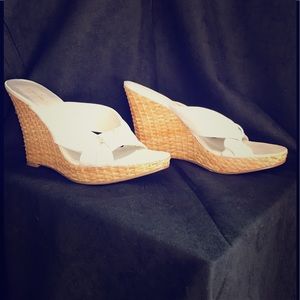 White Nine West Wedge Heels.